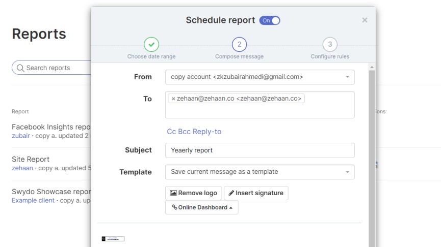 Report Sharing in Swydo